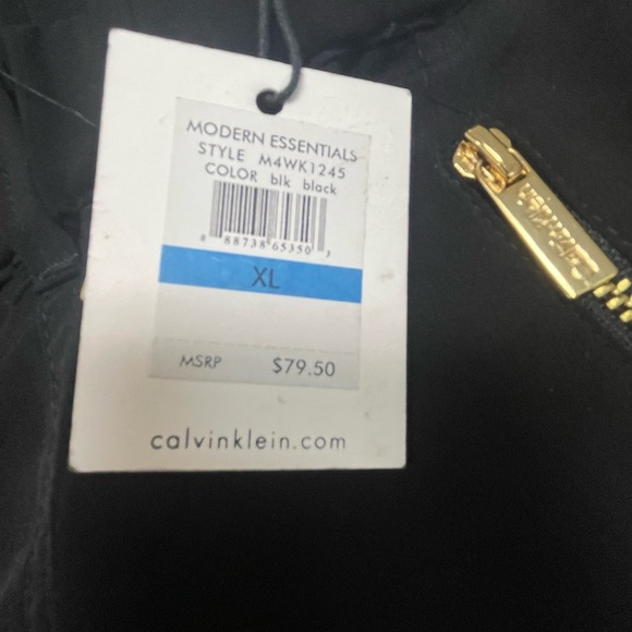 Calvin Klein Black Joggers with Gold Zippers - Picture 3 of 6